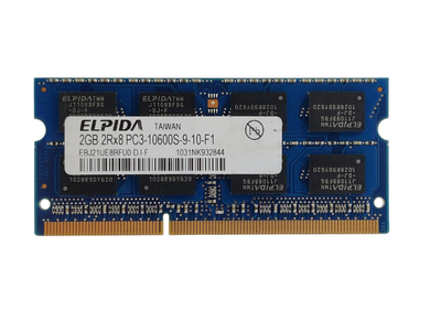 Оперативная память для ноутбука SODIMM Elpida DDR3 2Gb 1333MHz PC3-10600S (EBJ21UE8BFU0-DJ-F) 14150 Б/У