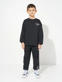 Подростковый спортивный костюм (свитшот + штаны) для мальчика Minoti 23fleece128 42585TEN 152-158 см Черный (5063025439830)