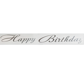 Напис Наклейка Для Повітряних Кульок Баблс 60см Happy Birthday Срібло