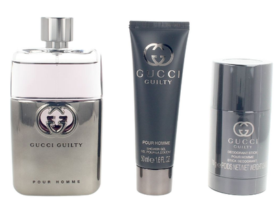Набір для чоловіків Gucci Guilty Homme Туалетна вода 90 мл + дезодорант 75 мл + Гель для душу 50 мл (3616305267061)