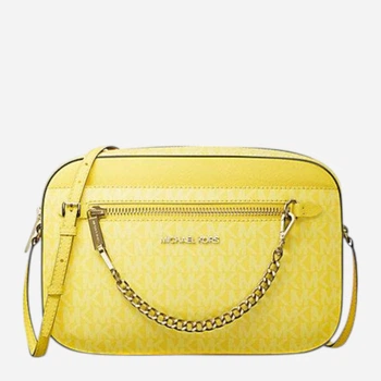 Сумка кросс-боди через плечо женская из искусственной кожи маленькая Michael Kors 3588TTC9B Желтая (197853276468)