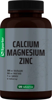Мінеральний комплекс Sporter Calcium magnesium zinc 120 таблеток (4820249720042)