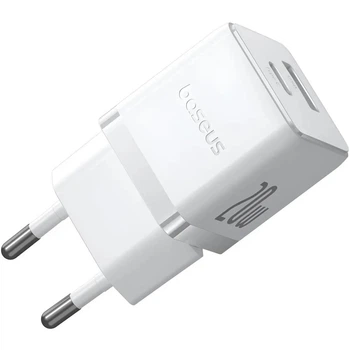 Мережевий зарядний пристрій Baseus Palm Fast Charger C+U 20W EU Moon White (P10111608213-00)