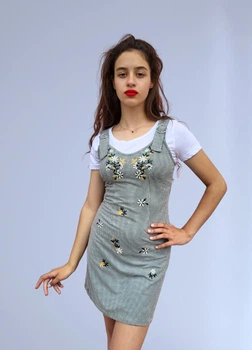 Сарафан жіночий в дрібну клітку TopShop Чорно-білий 12212 S (42 )
