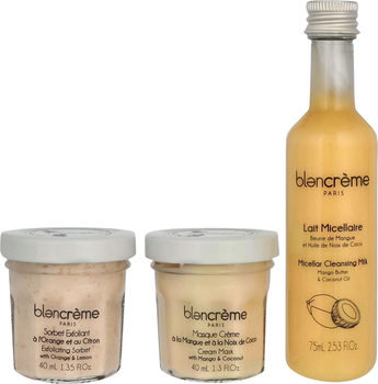 Набір косметики для догляду Blancreme Essentials Mango & Coconut Міцелярне молочко 80 мл + Пілінг 40 мл + Маска 40 мл (3700614810596)