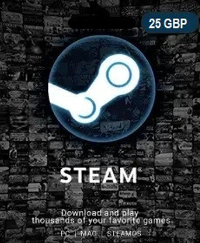 Карта пополнения Steam на 25 фунтов стергингов только для GBP