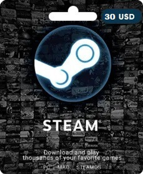 Карта пополнения Steam на 30 долларов США только для USD