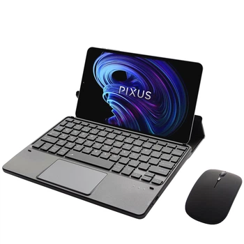 Клавіатура-підставка бездротова Smart Keyboard + Мишка для Pixus Folio Ukr+Eng Black