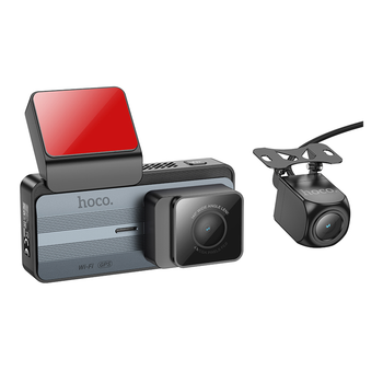 Відеореєстратор Hoco DV12 2K IPS Display WI-FI, GPS, Камера, Сірий