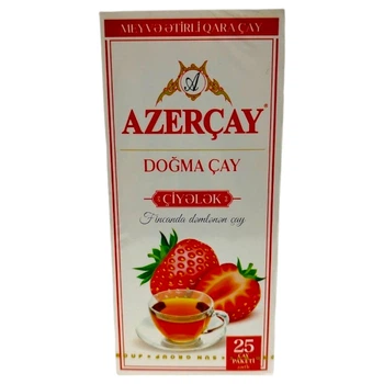 Чай чорний Azercay з ароматом полуниці 25 пакетиків