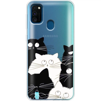 Силіконовий Прозорий Чохол з Картинкою для Samsung Galaxy M30s (M307) Принт (Котики) (38209-ysp167)