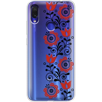Силіконовий Прозорий Чохол з Картинкою для Xiaomi Redmi Note 7 Принт (Квітка) (36202-ysp137)