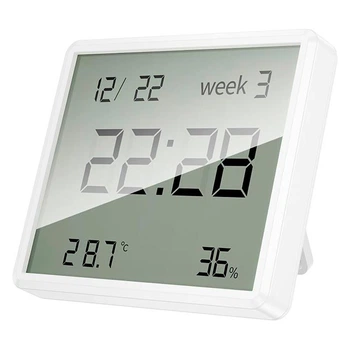 Термометр-гигрометр с часами HOCO HX41 с LCD дисплеем, измерение температуры и влажности, настенный/настольный