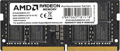Pamięć RAM AMD SODIMM DDR4-2400 16384MB PC4-19200 Radeon R7 Performance (R7416G2400S2S-UO)