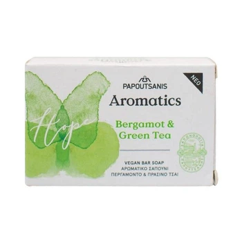 Мило Бергамот та Зелений чай Aromatics Papoutsanis 100г Притиснута коробка