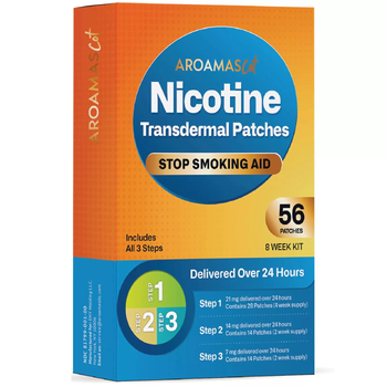 Нікотинові пластирі Aroamas Nicotine Patches 1-2-3 рівні (56 пластирів на 8 тижнів)