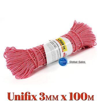 Веревка плетеная Unifix 3мм x 100м строительная (699586)