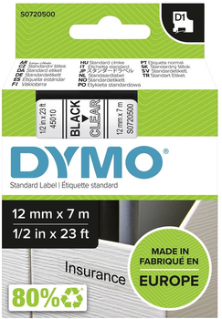 Taśma etykietowa Dymo D1 12 mm x 7 m Transparent (S0720500)