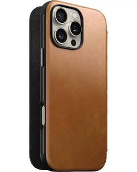 Чехол Nomad Modern Leather Folio English Tan for iPhone 16 Pro Max (NM01673385)