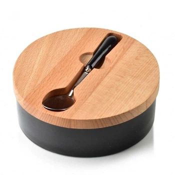 Сахарница с ложечкой Basic Kitchen черная HTNC7127