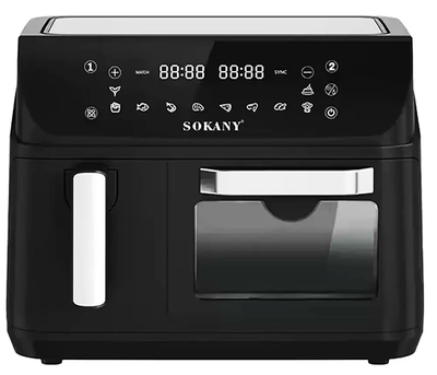 Аерофритюрниця двокамерна 2400Вт, 4+8,5л, Sokany CK-10060 / Мультипіч / Аерогриль без олії (L)