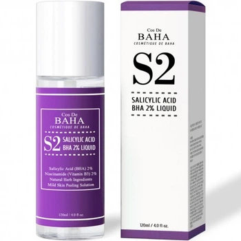 Отшелушивающий тонер с салициловой кислотой 2% Cos De BAHA Salicylic Acid BHA 2% Liquid with Niacinamide 120 мл