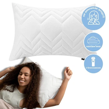 Подушка NORDIC COMFORT+ TM IDEIA 40х60 см на молнии білий (8-34693*001)