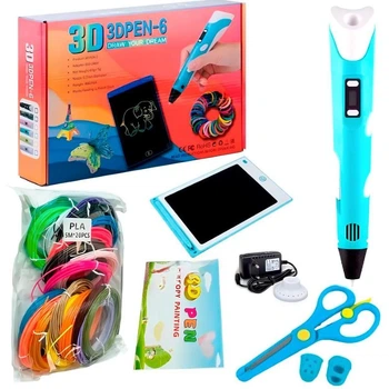 Набор 3D-ручка с трафаретами и планшетом, от сети, 3DPEN-6, Цвет ручки Рандом (6598-3423)