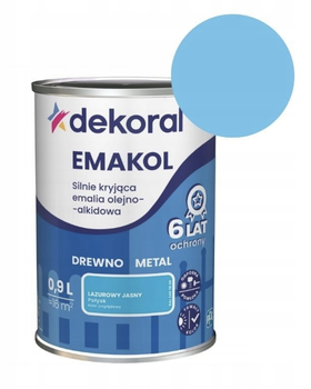 Эмаль для дерева и металла Dekoral Emakol лазурный светлый 0.9л