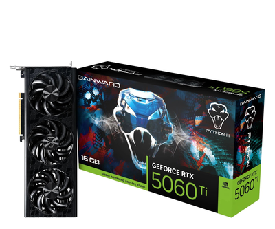 Видеокарта Gainward GeForce RTX 5060 Ti Python III 16GB GDDR7 DLSS4 (NE7506T019T1-GB2061T) EU