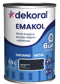 Эмаль для дерева и металла Dekoral Emakol антрацит RAL 7016, 0.2л