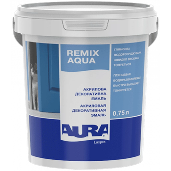 Емаль акрилова Aura Lux Pro Remix Aqua 70 універсальна 0.75л