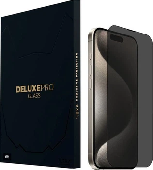 Защитное премиум стекло Антишпион Privacy iLera DeLuxe Incognito FullCover Glass для Apple iPhone 13 6.1" Black