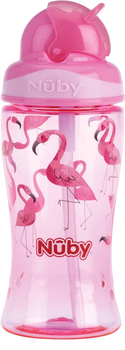 Bidon dla dzieci Nuby Flip-it z rurką Różowy 360 ml (5414959049792)