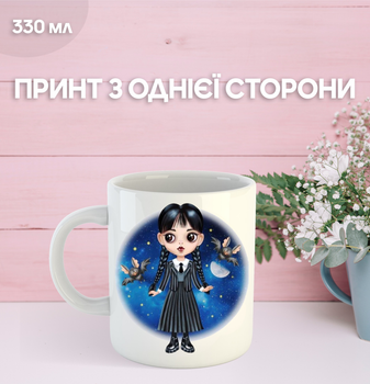 Кружка Вензі Аддамс Венздей з принтом керамічна чашка Wednesday Addams 330 мл Uk_880