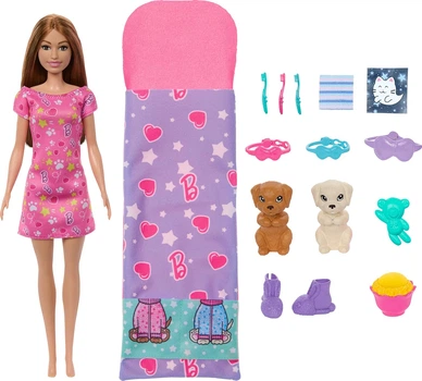 Лялька Барбі Щеняча нічна вечірка Barbie Puppy Slumber Party with Dog (HXN01)