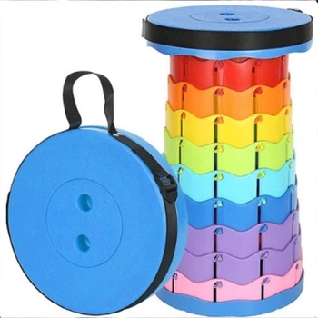 Складной табурет пластиковый круглый Telescopic stool, стул телескопический
