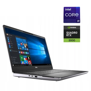 Мобильная рабочая станция Dell Precision 7750 / 17.3" (1920x1080) IPS / Intel Core i9-10885H (8 (16) ядра по 2.4 - 5.3 GHz) / 64 GB DDR4 / 1000 GB SSD M.2 / nVidia Quadro RTX 5000, 16 GB GDDR6, 256-bit / WebCam б/у