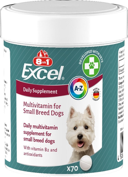 Витамины 8in1 Excel Multi Vitamin Small Breed для собак мелких пород, мультивитамин 70 шт. (4048422183990)