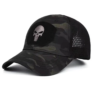 Кепка Бейсболка логотип Каратель (Punisher) з сіточкою та вигнутим козирком Камуфляжний, Унісекс WUKE One size