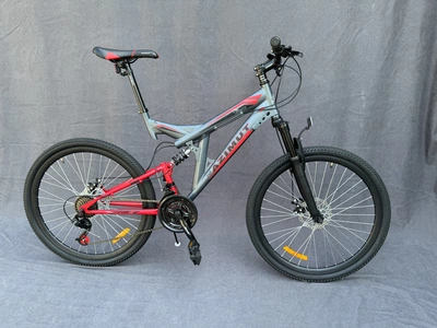 Горный MTB велосипед Azimut Power 26" FR/D рама 19,5 серо-красный