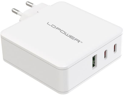 Ładowarka sieciowa LC-Power GaN 100W 2 x USB Type-C + 1 x USB Type-A (LC-GAN-100)