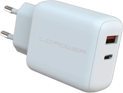 Ładowarka sieciowa LC-Power GaN 45W 1 x USB Type-C + 1 x USB Type-A (LC-GAN-45)