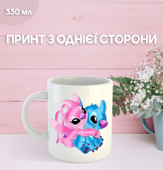 Кружка Лило и Стич с принтом керамическая чашка Lilo & Stitch 330 мл Uk_943