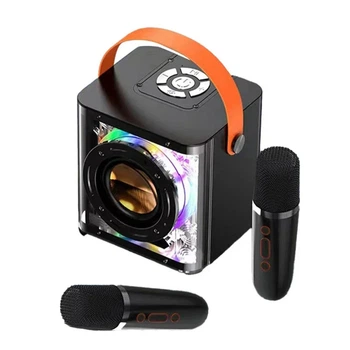 Портативная Bluetooth-колонка BauTech V168 с двумя микрофонами караоке Черный (1015-747-00)