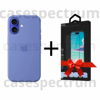Чохол силіконовий OEM Silicone Case with MagSafe для Apple iPhone 16 Periwinkle + Подарунок Захисне скло Pixel для Apple iPhone
