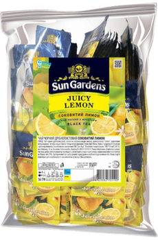 Чорний чай Sun Gardens Juicy Lemon 50 пакетиків по 1.7 г (SG130)