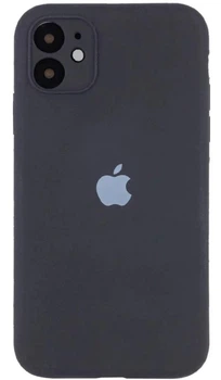 Чехол Silicone Premium case с защитой камеры для iPhone 12 Full Camera Protective dark grey 9617