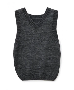 Вязаная жилетка для мальчика ART KNIT графит, 110-116см 013033