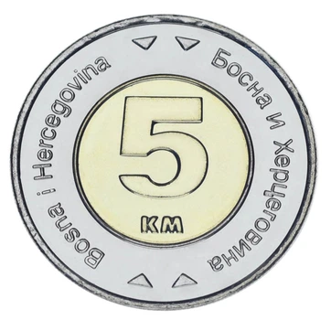 Монета Боснія та Герцеговина 5 марок 2022 Біметал UNC Птах - Голуб світу